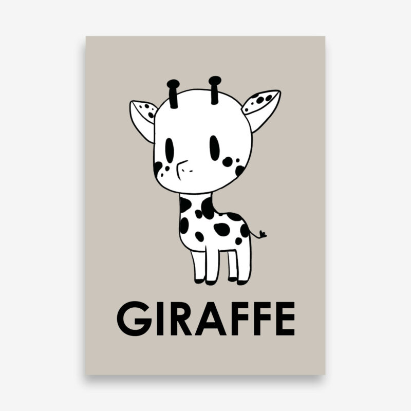 Giraffe - Zand/Beige - Kinderkamer poster 1
