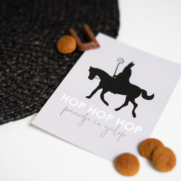 Sinterklaas kaart hop hop hop paardje in galop