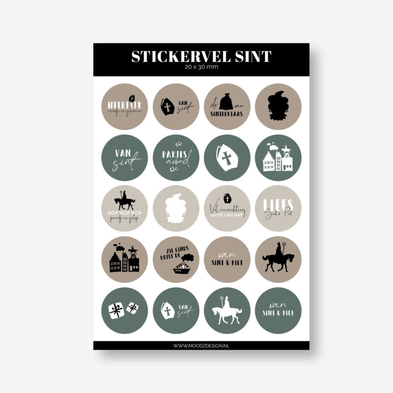 Stickervel Sinterklaas - 20 stickers 1